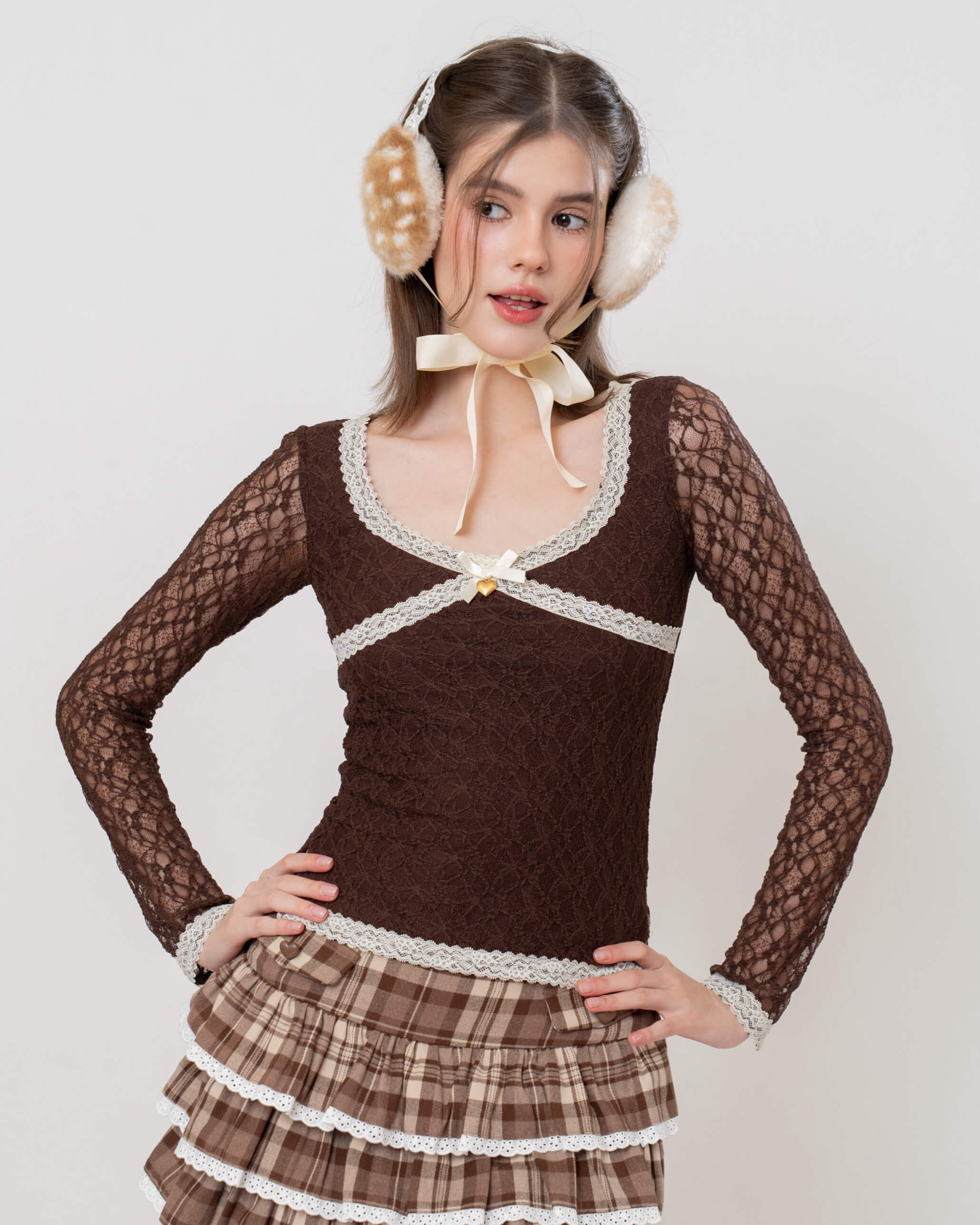 Mocha Lace Top– Chérie Lou